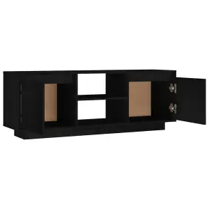 vidaXL TV Cabinet Black 110x30x40 cm Solid Pinewood