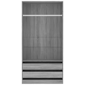 Wardrobe Grey Sonoma 100x50x200 cm Engineered Wood