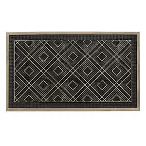 JVL Havana Rubber Pin Doormat, 45x75cm, Diamond