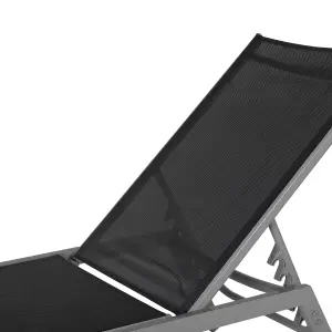 Beliani Modern Sun Lounger Metal Black NOLI