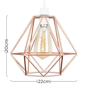 ValueLights Diablo Copper Ceiling Pendant Shade and E27 Pear LED 4W Warm White 2200K Bulb