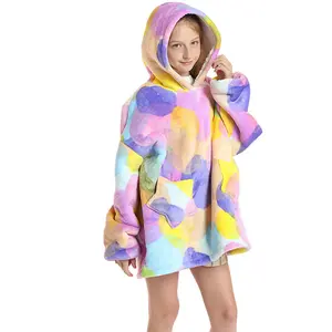 Multicolour Oversized Kids Blanket Hoodie