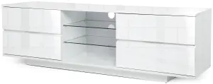 Centurion Supports Avitus Premium High Gloss White with 4-White Drawers and 2 Shelves up to 65" LED, OLED, LCD TV Cabinet