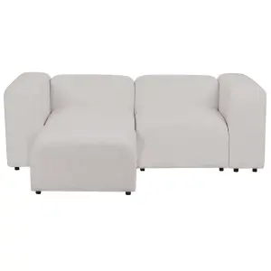 2 Seater Modular Boucle Sofa with Ottoman Light Grey FALSTERBO