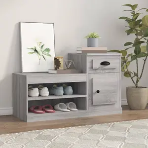 Shoe Cabinet Grey Sonoma 100x42x60 cm Engineered Wood