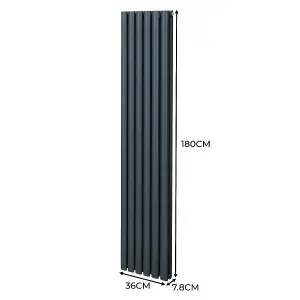 Oval Radiator - 1800 x 360mm - Anthracite