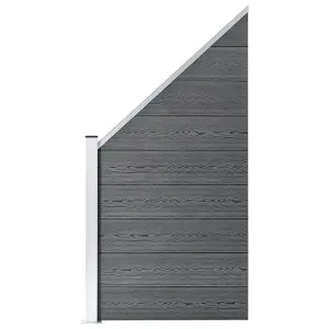 Berkfield WPC Fence Set 5 Square + 1 Slanted 965x186 cm Grey