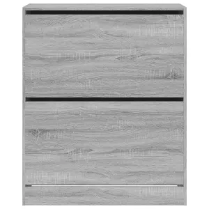 Shoe Cabinet Grey Sonoma 80x34x96.5 cm Engineered Wood