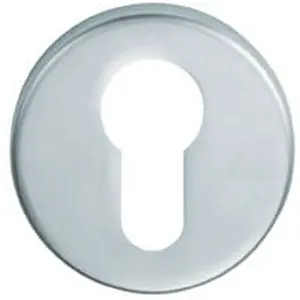 51mm Euro Profile Round Escutcheon 8mm Depth Concealed Fix Satin Chrome