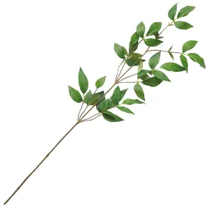 Bloom Artificial Single Green Clematis Stem - Faux Fake Silk Flower Indoor Home Decoration Floral Arrangements - Measures L90cm