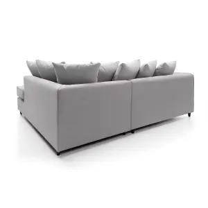 Darcy Corner Sofa Right Facing in Light Grey Linen Fabric