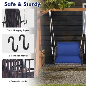 Costway Patio Porch Swing Chair Outdoor Single Person Hanging Seat w/ Cushion