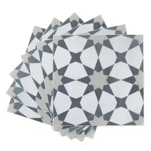 Quadrostyle Agadir Grey Wall Tile and Furniture Vinyl Stickers 15cm(L) 15cm(W) pack of 6