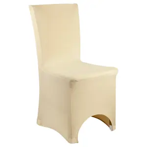 Polyester Spandex Chair Cover for Wedding Decoration - Champagne, Pack of 1