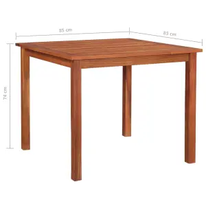 Berkfield Garden Table 85x85x74 cm Solid Acacia Wood