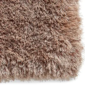 Geometric Beige Modern Shaggy Handmade Easy To Clean Rug For Dining Room Bedroom & Living Room-150cm X 230cm