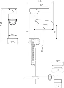 GoodHome Colina Basin Mono mixer Tap