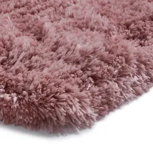 Rose Thick Shaggy Rug, Handmade Modern Rug, Plain Rose Shaggy Rug for Bedroom, Living Room, & Dining Room-80cm X 150cm