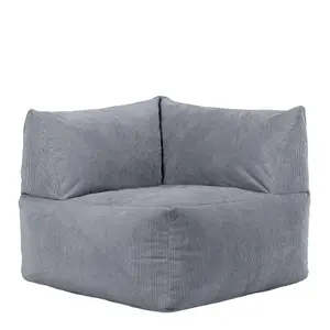 icon Tetra Charcoal Grey Corduory Floor Sofa Bean Bag Corner Section Chair