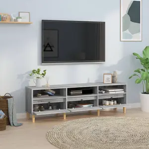 Berkfield TV Cabinet Grey Sonoma 150x30x44.5 cm Engineered Wood