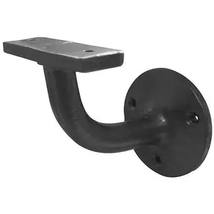 EAI Handrail Bracket Antique Iron Black Pack 4 Banister Brackets Stair Banister Wall Handrail 70mm