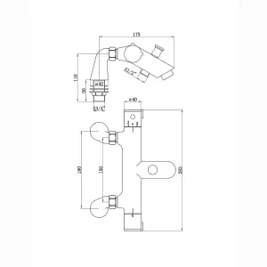 ENKI Dune Chrome Contemporary Brass Thermostatic Bath Shower Mixer Deck Mount 1/2"