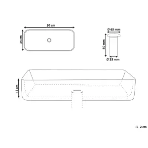 Ceramic Countertop Basin 500 x 340 mm White GELDO