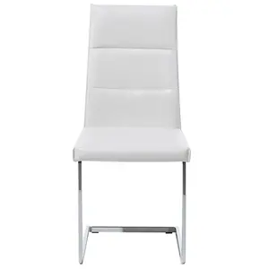 Set of 2 Dining Chairs ROCKFORD Faux Leather White