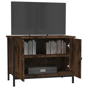 Berkfield TV Cabinet with Doors Brown Oak 60x35x45 cm Engineered Wood