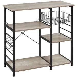 Yaheetech Kitchen Storage Rack with Shelfs Grey