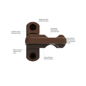 UAP Sash Jammer - Window Lock - uPVC Window and Doors - Brown