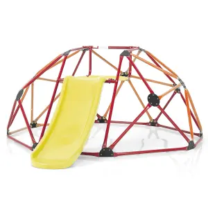 Costway 8FT Dome Climber Kids Toddler Climbing Frame With Slide Geometric Climbing Dome