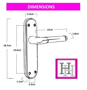 Marina Door Handle Two Tone Latch Lever - Matt Black and Satin by Betley Butterfly