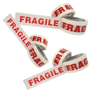 18 Rolls of Fragile Printed 50mm x 66m Strong Sticky Packaging Parcel Tapes