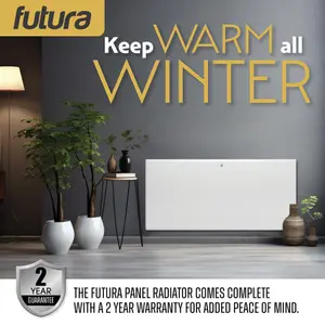 Futura Electric 2000W Radiator Panel Heater Wall Mounted or Floor Standing Bathroom Safe Timer and Thermostat Control