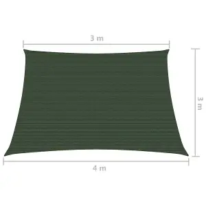 Berkfield Sunshade Sail 160 g/m2 Dark Green 3/4x3 m HDPE