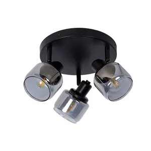 Lucide Bjorn Classic Ceiling Spotlight 38cm - 3xE14 - Black