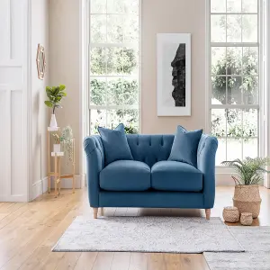 Sofas Express Carlton Sky Blue Velvet  2 Seater Sofa