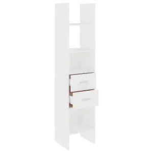 Berkfield Book Cabinet White 40x35x180 cm Engineered Wood