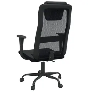 Berkfield Office Chair Black Mesh Fabric and Faux Leather