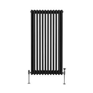 Traditional 3 Column Radiator - 1500 x 562 mm - Black