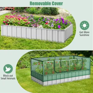 Costway 174x90x70CM Outdoor Greenhouse Rectangular Planter Box Kit Garden Raised Bed