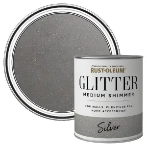 Rust-Oleum Medium Shimmer Silver Glitter effect Mid sheen Multi-surface Topcoat Paint glitter, 750ml