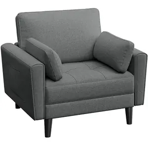 Yaheetech Oversized Armchair Single Sofa with 2 Pillows - Dark Grey