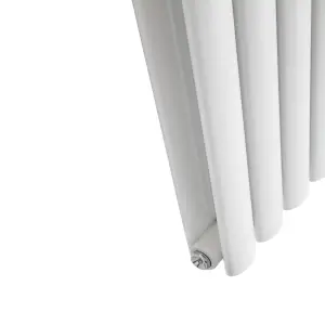 Nes Home 1800 x 360 mm Central Connection Vertical Designer Radiator White Double Oval Tube