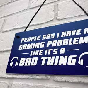 Novelty Gaming Games Room Sign Funny Gift For Brother Son Gamer Gift For Him