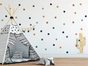 Round Circle Boho Polka Dot Wall Stickers