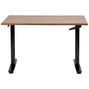 Adjustable Desk Manual Dark Wood DESTINAS