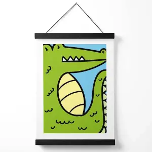 Cute Cartoon Style Crocodile Medium Poster with Black Hanger