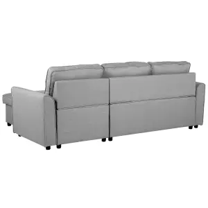 Right-Hand Corner Sofa NESNA Light Grey Fabric Right Hand